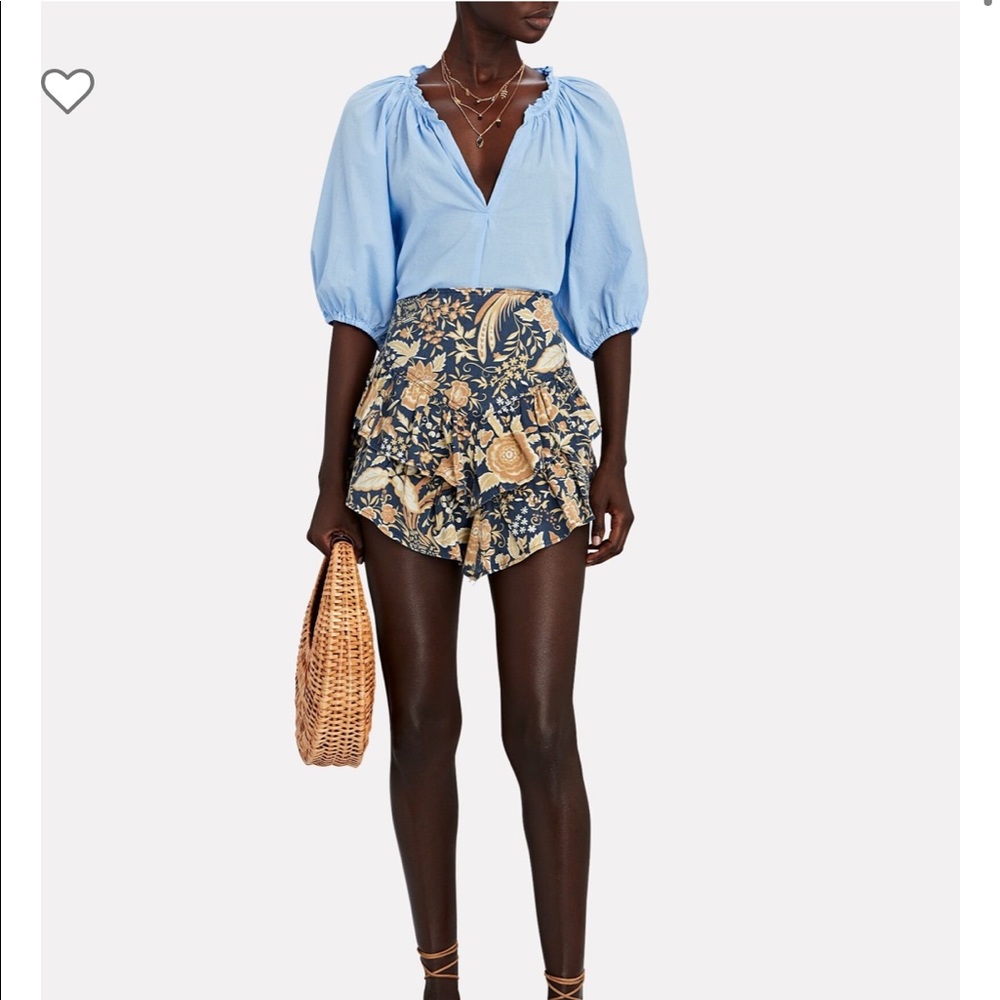 NWT MOTHER Ruffled Floral Mini Skirt from INTERMIX